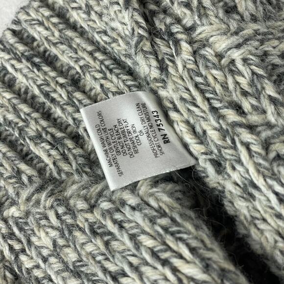 Lineamaglia Women's Wool-Blend Gray Sweater Large Open Cardigan Made in Italy - Picture 7 of 8